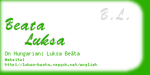 beata luksa business card